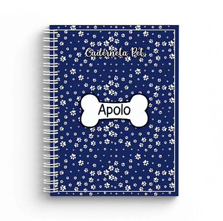 Caderneta de Vacinação Pet Personalizada - Azul com Patinhas