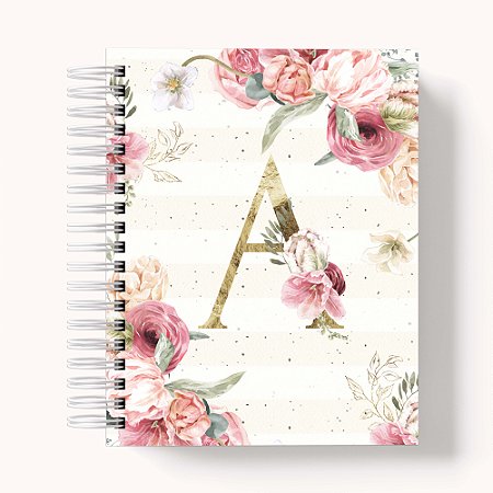 Agenda Permanente Capa Alfabeto Floral