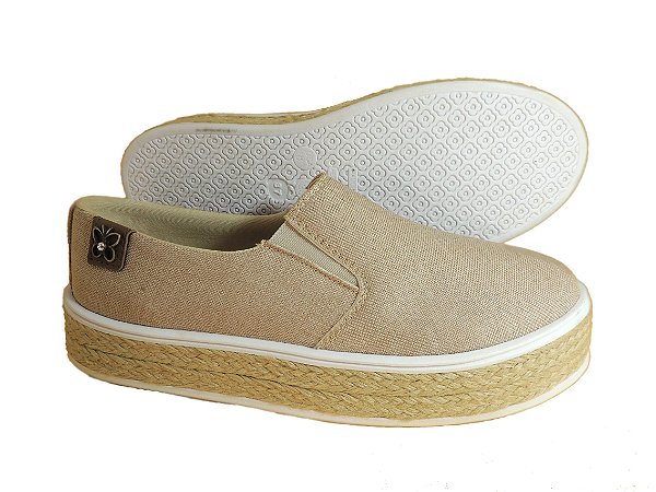 tenis flatform palha