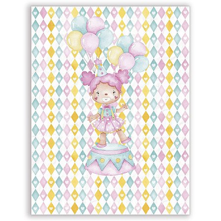 Capa Faixa Lateral Sublimado - Circo Aquarela