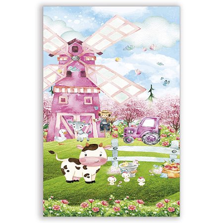 Faixa Lateral - Fazendinha Rosa - Sublimado 3D