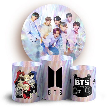 Capas Painel Redondo e Trio Cilindro Sublimado - BTS
