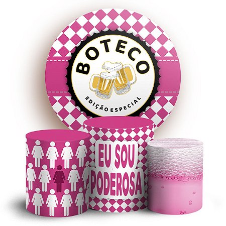 Capas Painel Redondo e Trio Cilindro Sublimado - Boteco Feminino