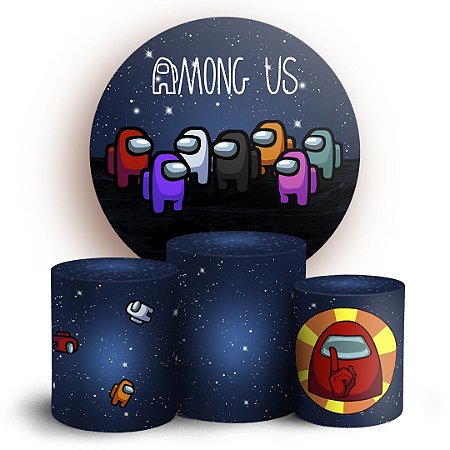 Capas Painel Redondo e Trio Cilindro Sublimado - Among Us