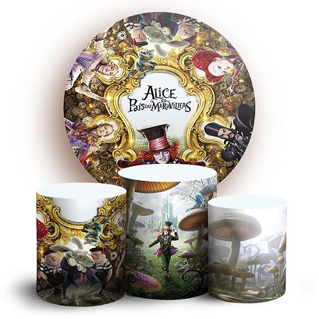 Capas Painel Redondo e Trio Cilindro Sublimado - Alice