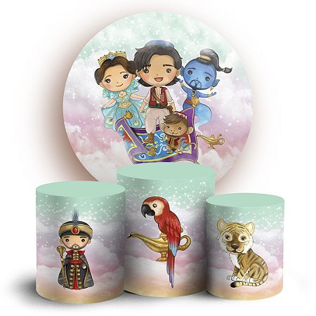 Capas Painel Redondo e Trio Cilindro Sublimado - Aladim