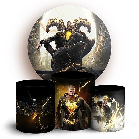 Capas Painel Redondo e Trio Cilindro Sublimado - Adão Negro