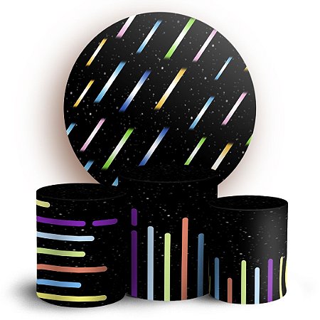 Capas Painel Redondo e Trio Cilindro Sublimado - Abstrato