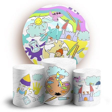 Capas Painel Redondo e Trio Cilindro Sublimado - ABC