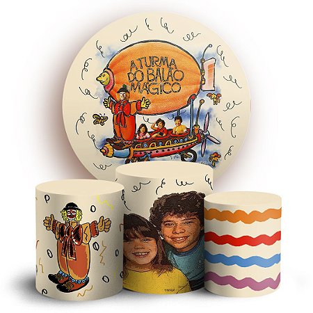 Capas Painel Redondo e Trio Cilindro Sublimado - A Turma do Balão Mágico
