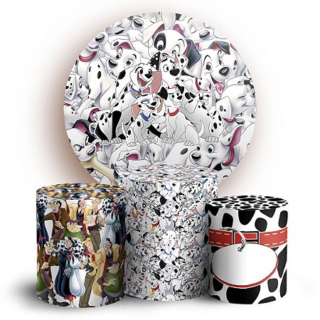 Capas Painel Redondo e Trio Cilindro Sublimado - 101 Dálmatas