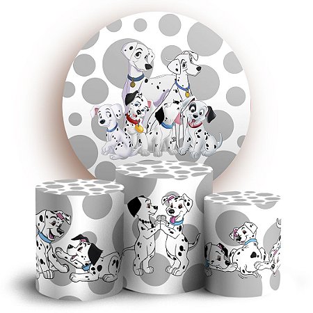 Capas Painel Redondo e Trio Cilindro Sublimado - 101 Dálmatas