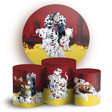 Capas Painel Redondo e Trio Cilindro Sublimado - 101 Dálmatas