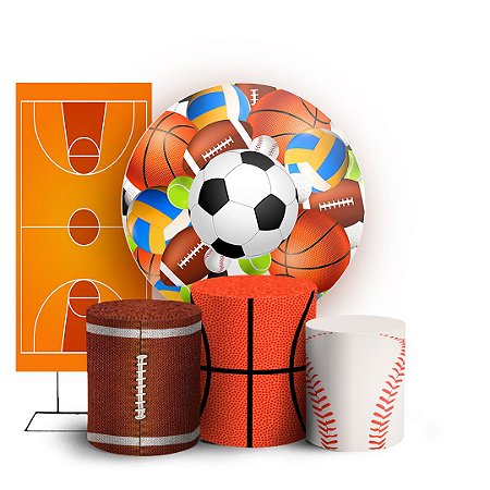 Capas Painel Redondo Trio Cilindro e Faixa Lateral Sublimado - Esportes