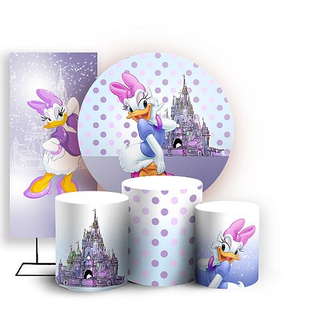 Capas Painel Redondo Trio Cilindro e Faixa Lateral Sublimado - Margarida