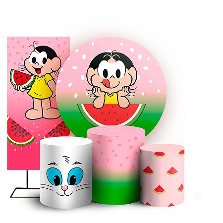 Capas Painel Redondo Trio Cilindro e Faixa Lateral Sublimado - Magali