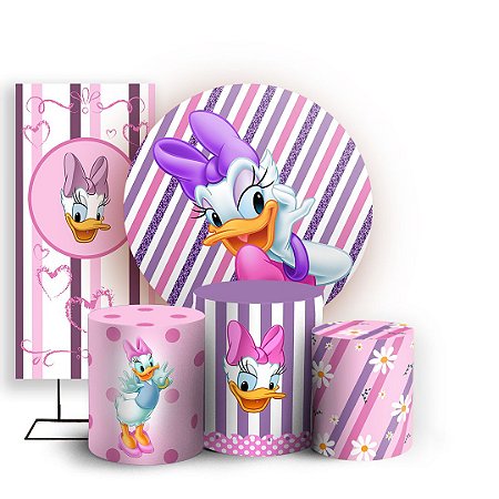 Capas Painel Redondo Trio Cilindro e Faixa Lateral Sublimado - Margarida