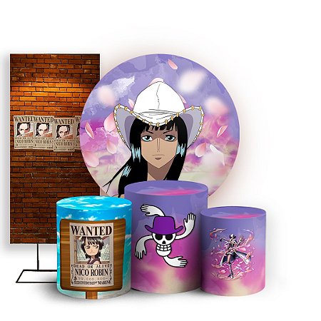 Capas Painel Redondo Trio Cilindro e Faixa Lateral Sublimado - One Piece Robin