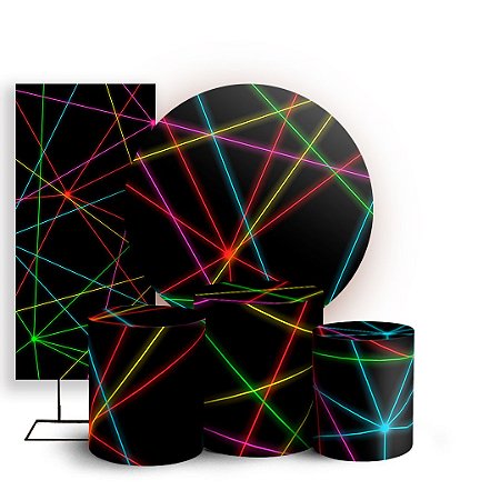 Capas Painel Redondo Trio Cilindro e Faixa Lateral Sublimado - Neon