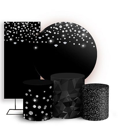 Capas Painel Redondo Trio Cilindro e Faixa Lateral Sublimado - Diamante