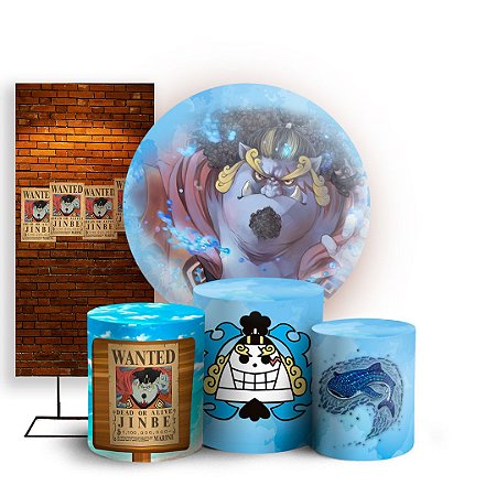 Capas Painel Redondo Trio Cilindro e Faixa Lateral Sublimado - One Piece Jinbe