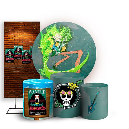 Capas Painel Redondo Trio Cilindro e Faixa Lateral Sublimado - One Piece Brook