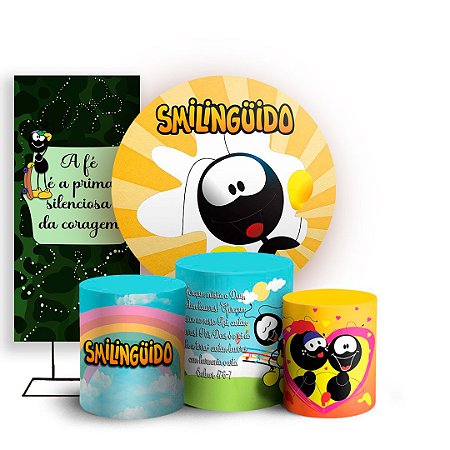 Capas Painel Redondo Trio Cilindro e Faixa Lateral Sublimado - Smilingüido