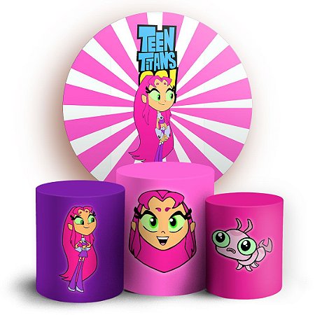 Capas Painel Redondo e Trio Cilindro Sublimado - Teen Titans
