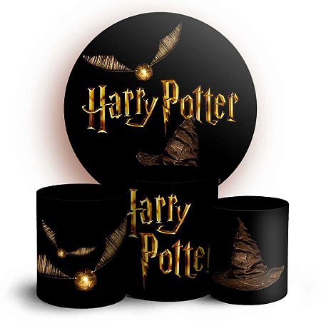 Capas Painel Redondo e Trio Cilindro Sublimado - Harry Potter