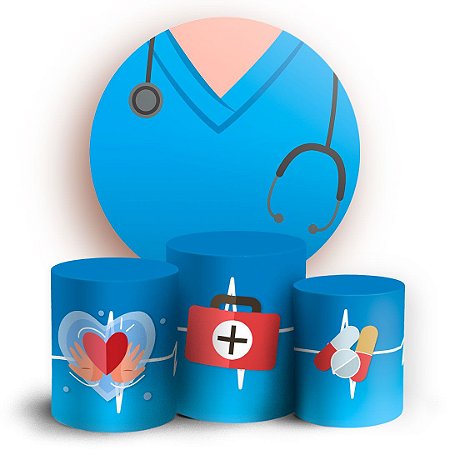 Capas Painel Redondo e Trio Cilindro Sublimado - Medicina