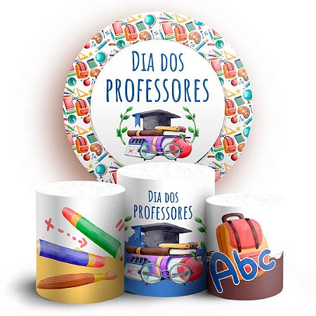 Capas Painel Redondo e Trio Cilindro Sublimado - Dia dos Professores