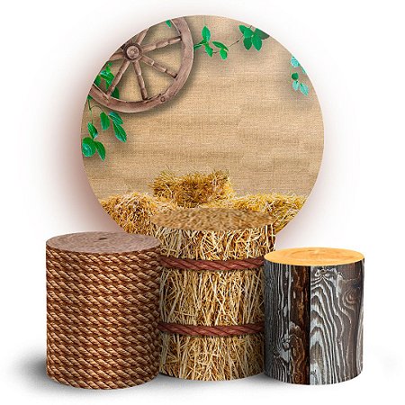 Capas Painel Redondo e Trio Cilindro Sublimado - Celeiro