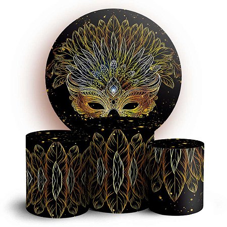 Capas Painel Redondo e Trio Cilindro Sublimado - Carnaval