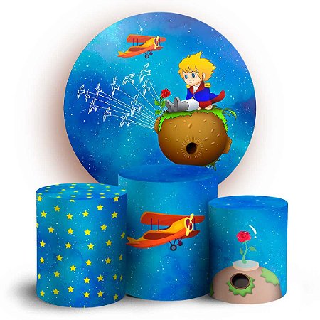 Capas Painel Redondo e Trio Cilindro Sublimado - Pequeno Principe