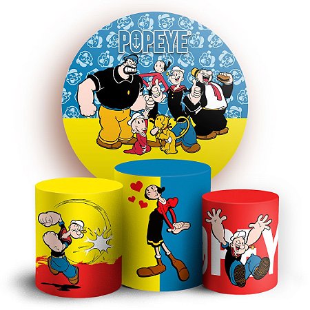 Capas Painel Redondo e Trio Cilindro Sublimado -  Popeye