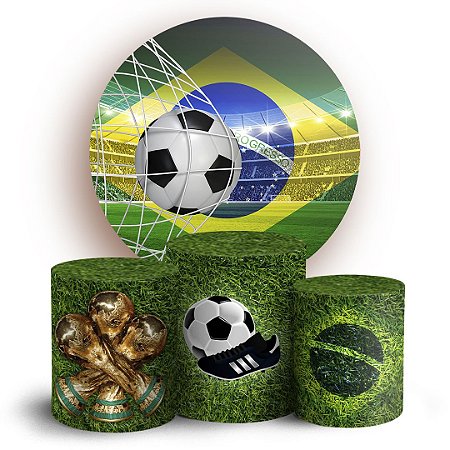 Capas Painel Redondo e Trio Cilindro Sublimado - Futebol