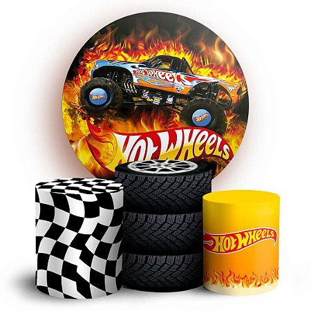 Capas Painel Redondo e Trio Cilindro Sublimado - Hotwheels