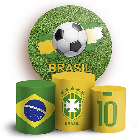 Capas Painel Redondo e Trio Cilindro Sublimado - Futebol