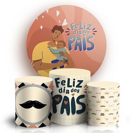 Capas Painel Redondo e Trio Cilindro Sublimado - Dia dos Pais