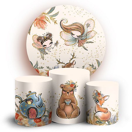 Capas Painel Redondo e Trio Cilindro Sublimado -  Fada
