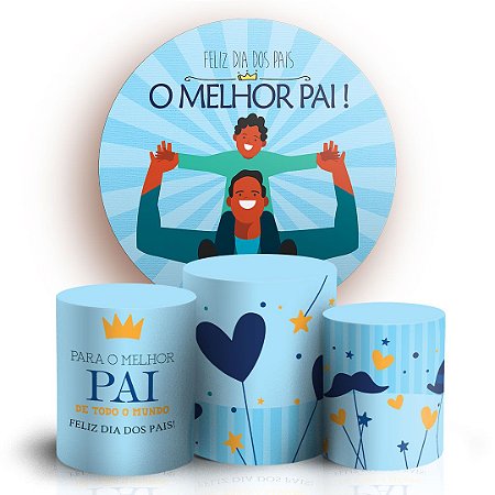 Capas Painel Redondo e Trio Cilindro Sublimado - Dia dos Pais