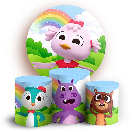 Capas Painel Redondo e Trio Cilindro Sublimado -  Canções do Zoo