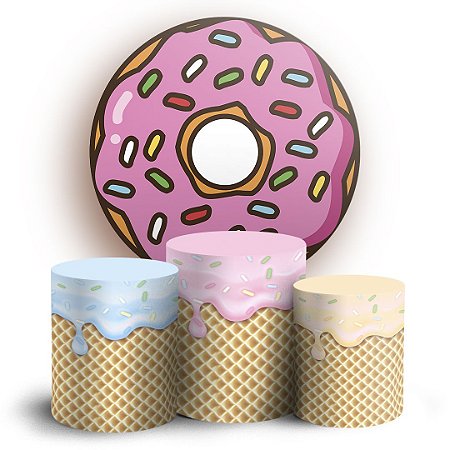 Capas Painel Redondo e Trio Cilindro Sublimado - Doces