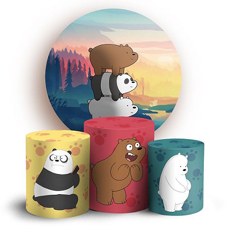 Capas Painel Redondo e Trio Cilindro Sublimado - Ursos sem curso