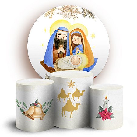 Capas Painel Redondo e Trio Cilindro Sublimado - Presépio