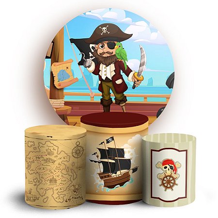 Capas Painel Redondo e Trio Cilindro Sublimado - Pirata