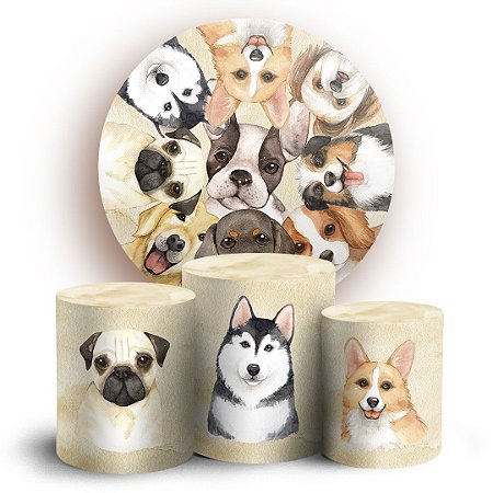 Capas Painel Redondo e Trio Cilindro Sublimado - Pet