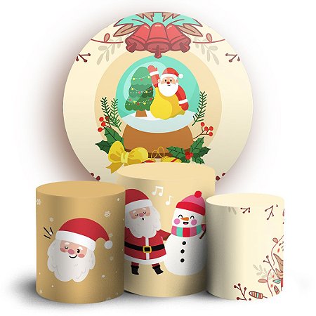 Capas Painel Redondo e Trio Cilindro Sublimado - Natal