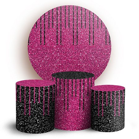 Capas Painel Redondo e Trio Cilindro Sublimado - Glitter