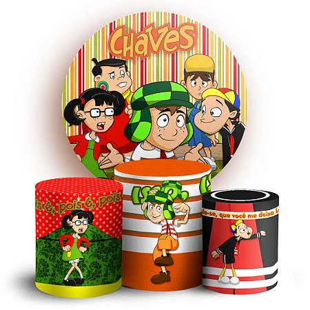 Capas Painel Redondo e Trio Cilindro Sublimado - Chaves Desenho